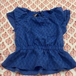 Amanda Uprichard Royal Blue Peplum Top